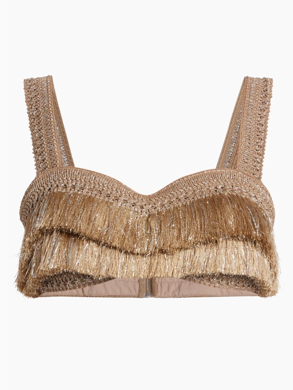 PatBo Fringe Bralette in Gold Size 4 - Picture 15 of 15